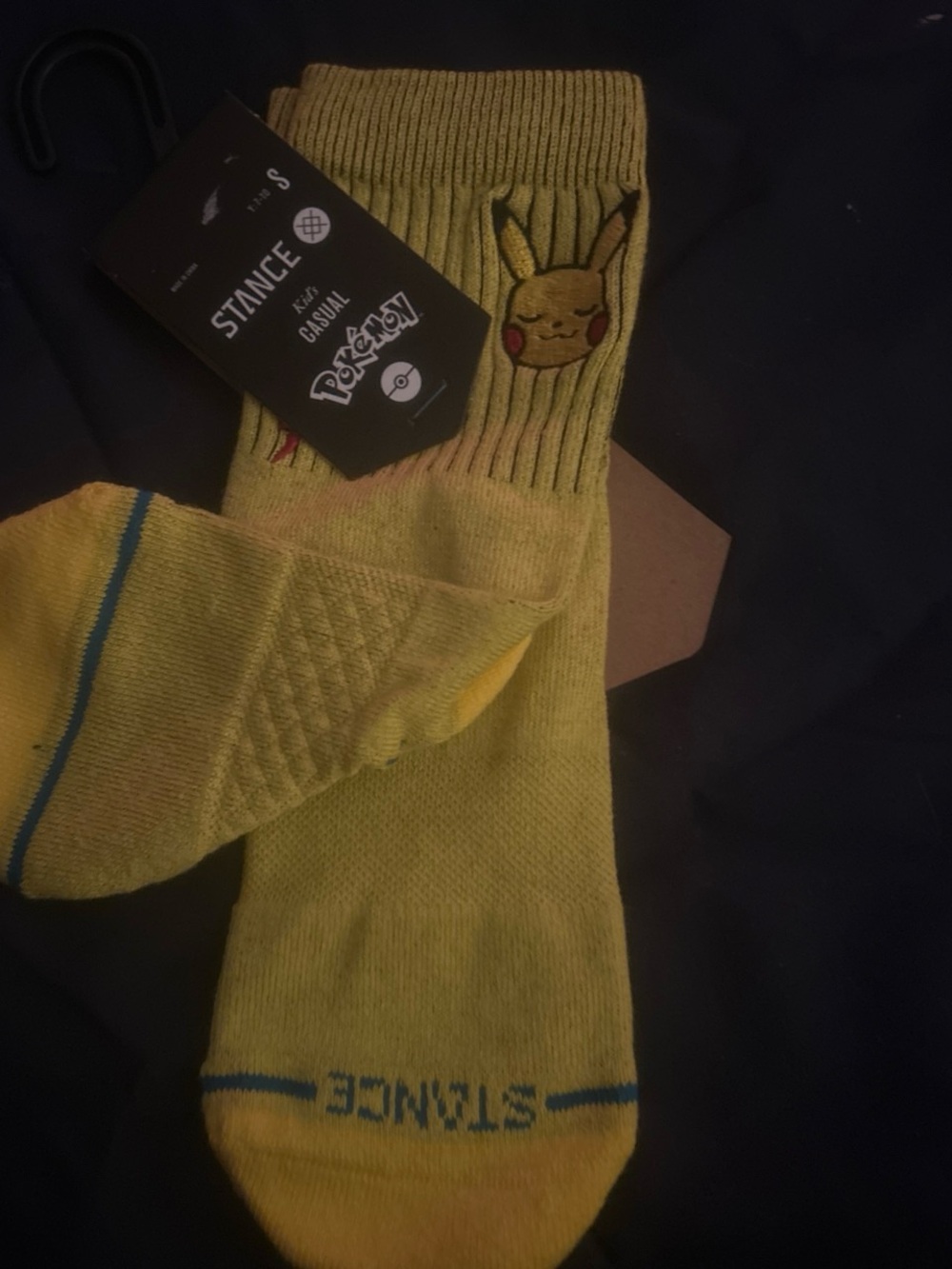 Stance Yellow Pikachu Crew Socks size small kids